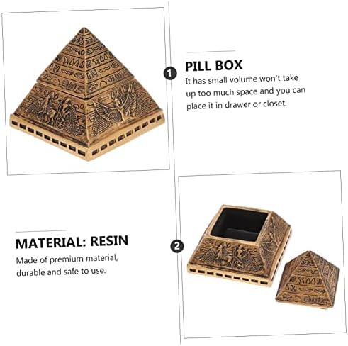 Artibetter Box Home Desktop Storage Rings Decoração Pirâmides Case Case Misterioso Projeto Presentes Crafts Para Escultura Pirâmide Craft Craft Egito Estátua Trinket de Brincos Criação Criativa Khufu