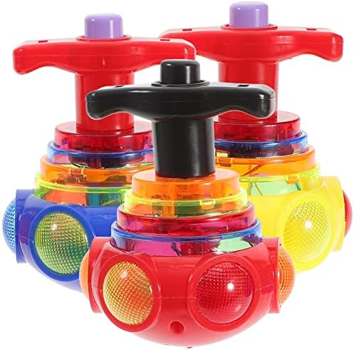 Gadpiparty Toddler Toys 3 pacote LED LIDADOS TOPS TOYS TOR FORTES GROBILIDADES GYRO PLANHA MUSICAS COMBLEM NO NOVO NOVIDADO