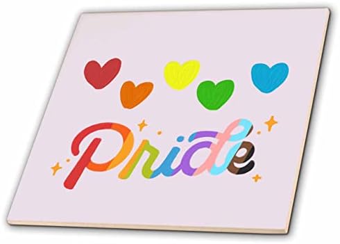 3drose colorido e criativo Pride Print Heart Cores - telhas
