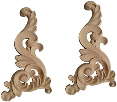 Cabilock 2pcs decalques de escultura em madeira decorações de casas decoração de mobília de madeira decoração de madeira requintada