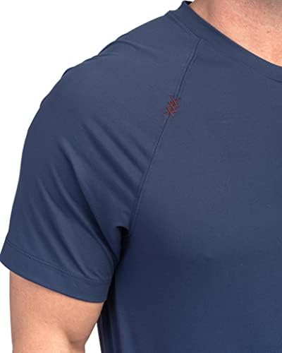 Camisa de treino de manga curta dos homens Rhone, anti-odor, wicking de umidade, tecnologia rápida seca