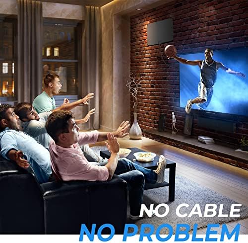 Antena de TV com Signal Booster- Suporte 4K 1080p Antena de TV de 385 milhas Miles Long Range Digital HD Indoor TV Antena para