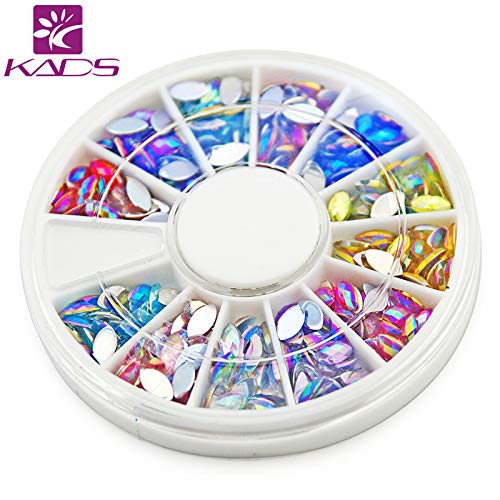 KADS AB 1.5 * Triângulo de 3mm strass colorido 600 peças 17 Coras de manicure de arte de unhas coloridas Decoração de unhas do Dia dos Namorados