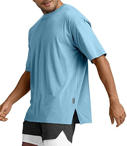 Yawyews Moda masculina T-shirts atléticos de manga curta camiseta casual Camisetas de rua de ginástica solta de ginástica de ginástica