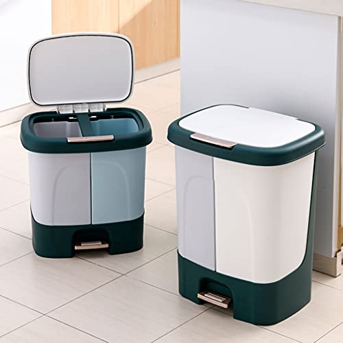 Latas de lixo Ataay latas de lixo pode barril duplo design de lã dupla lixo lixo lixo pode pedal de pedal de escritório cozinha de escritório grande caixa de armazenamento/b-20l