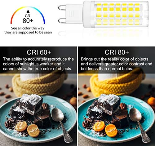 Lâmpada de LED de Hansang G9, lâmpadas de lustre de 6W, LED de 88pcs, 6000k Daylight White, não-minimizível, base G9 BI Base, ângulo de feixe de 360 ​​graus, 600lm, pacote de 6