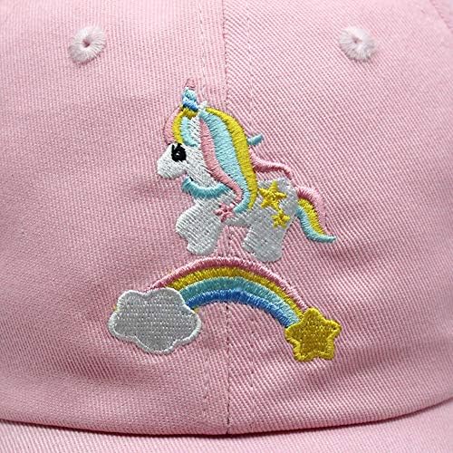 Julerwoo Kids Girl's Unicorn Baseball Cap rosa chapéu de sol de algodão por 2 a 12 anos