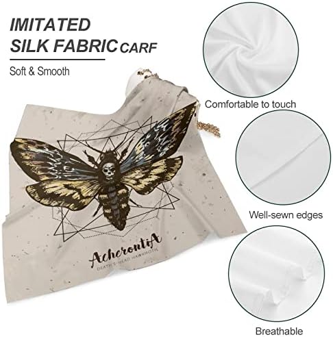 Cabeça da morte psicodélica Hawk Meth Moth Silk Like Schetf Printage Bandanas Bandanas macias lenços de máscara de face