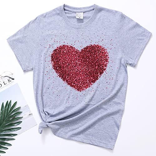Camisas do Dia dos Namorados para mulheres Camisas de coração fofas