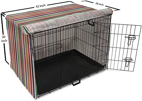 Capa de caixa de cachorro listrada lunarável, padrão de faixa retrô com cores vibrantes linhas verticais design abstrato