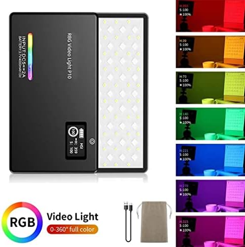 MXIAOXIA 360 Mini RGB de colorido Luz de vídeo 2450mAh Pocket Rechargable Pocket Dimmable Light 2500-9000K Mini Lamp