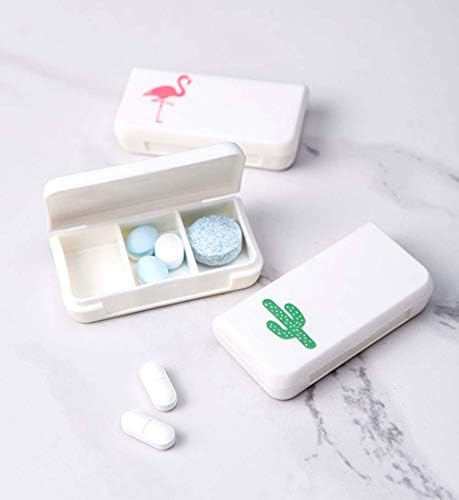 Pacote 4 Pacote Caixa de caixa de comprimidos de pequenos comprimidos, compartimentos individuais contêm vitamina, remédio, caixa
