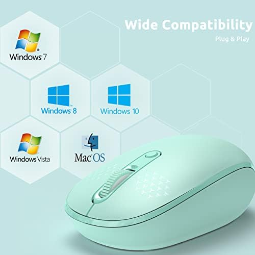 Mouse sem fio trueque, mouse de 2,4g sem barulho com ratos de computador portátil USB, mouse sem fio DPI de três níveis para PC, tablet, laptop, notebook com Windows
