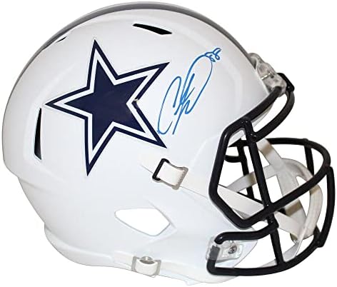 CEEDEE LAMBO Autografado/assinado Dallas Cowboys Fã de capacete branco 28075 - Capacetes NFL autografados