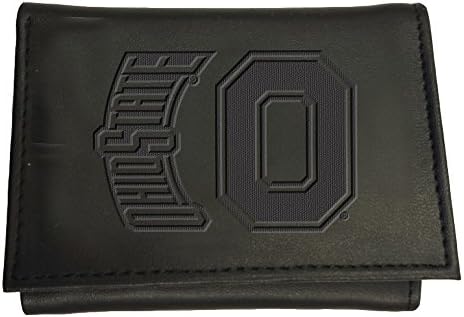 Equipe Esportes America NCAA Ohio State Buckeyes Black Wallet | Tri-dobra | Logotipo carimbado oficialmente licenciado