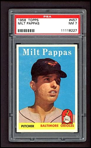 1958 Topps 457 Milt Pappas Baltimore Orioles PSA PSA 7.00 Orioles