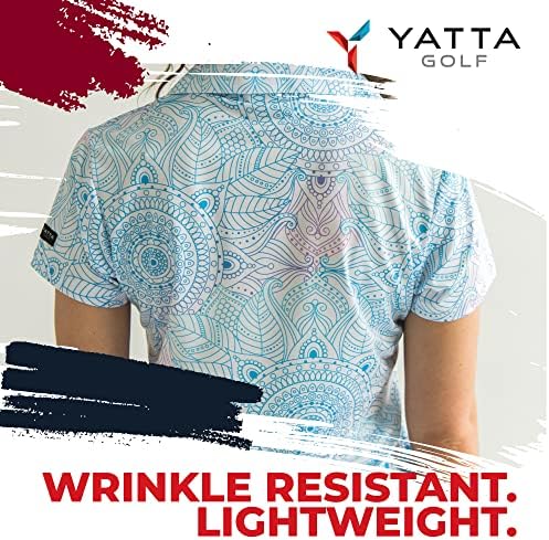 Yatta Golf Feminino Polo de Golfe - resistente a rugas premium, amostra de umidade e camisas de colarinho em V para mulheres
