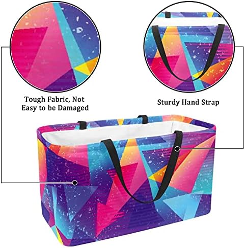 Lorvies Reutilable Grocery Bags Boxes Storage Basket, Summer Beach Starfish Sears Shopping Boxes, utilidade dobrável