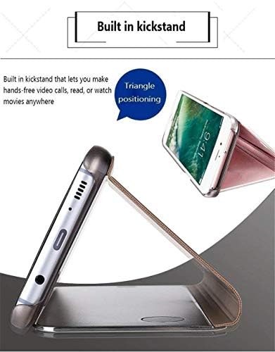 Cotdin para compatível com a capa Samsung Galaxy A03S Espelho Vista de Cara Clear Glitter Caso com luxo de Kickstand com