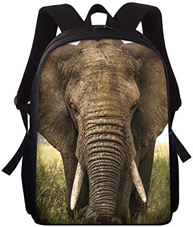 Backpack da escola fofa 3D Elephant Print Kids Boys Bookbags