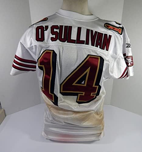 2008 SAN FRANCISCO 49ers JT O'Sullivan 14 Jogo emitiu White Jersey 44 DP46983 - Jerseys de Jerseys usados ​​na NFL não assinada