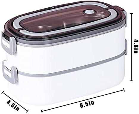 Aoof aço inoxidável lancheira quadrada de adultos de adultos Bento Almoço com divisor perfeito para saladas sanduíches, lanches