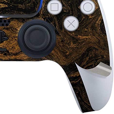 Skinit Decal Gaming Skin Compatível com console PS5 e controlador originalmente projetado como design de ouro e mármore preto