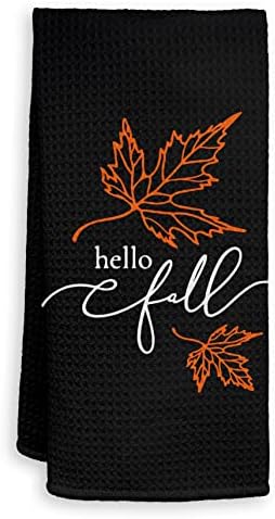 HIWX Hello Fall Maple Leaf Decorativa Toalhas de cozinha e toalhas de prato, outono de outono Ação
