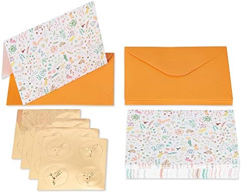 Papyrus Blank Cards com envelopes, plantas e criaturas