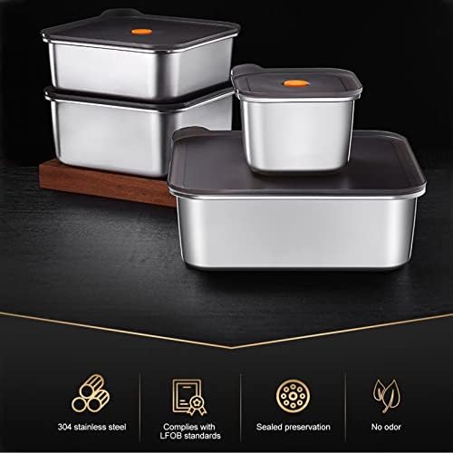 Caixa de preservação de aço inoxidável AQUR2020, contêiner de armazenamento de alimentos em aço inoxidável empilhável para