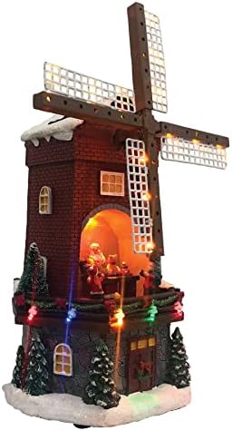 FG Square Animated Christmas Village Acessório - moinho de vento