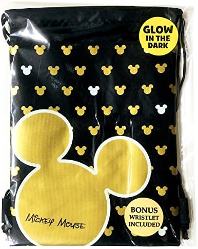 Mickey Mouse Glow na mochila de cordão escuro Plus Autograph Book & Purse - Conjunto de 3