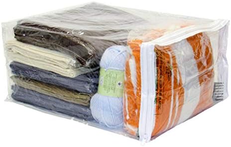 Sacos de armazenamento com zíper em vinil transparentes 15 x 18 x 9 polegadas 10-pacote