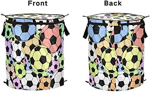 Bolsas de futebol coloridas Polpa o cesto de lavanderia com tampa de cesta de armazenamento dobrável Bolsa de lavanderia dobrável