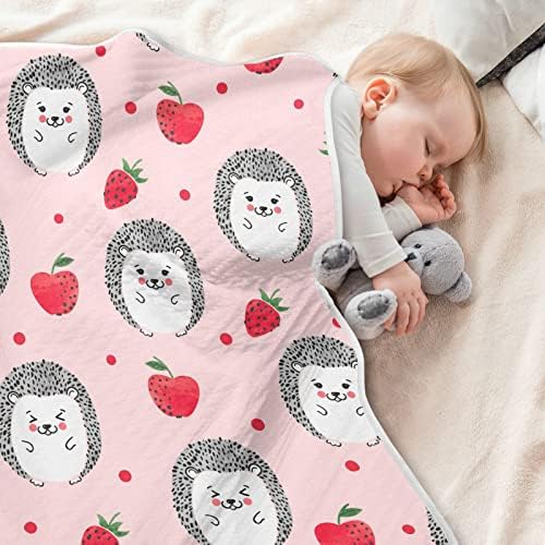 Cobertor de arco de arco de argola Red Strawberries Clanta de algodão para bebês, recebendo cobertor, cobertor leve e macio para