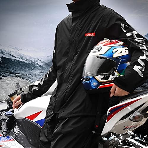 Mutrenidade de motocicleta iCreek para homens e mulheres à prova d'água resistente à moda ao ar livre de capa de chuva com capuz