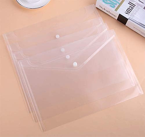 40pcs envelope poly, pasta de envelope à prova d'água de plástico transparente com fechamento de botão, letra dos EUA