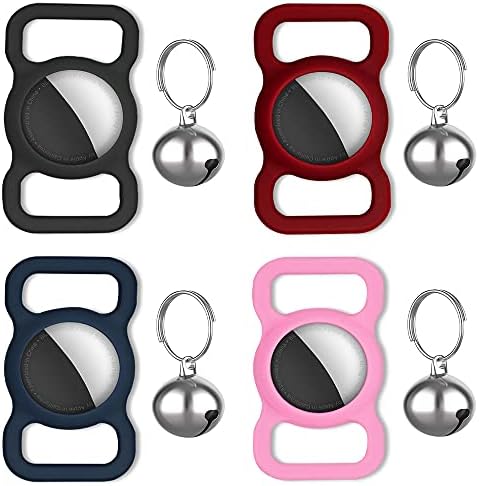 4 Pacote de pacote de ar Airtag para Apple Airtag, Pets Airtags Holder.Silicone Airtag Dog Solter, tampa da caixa Airtags para