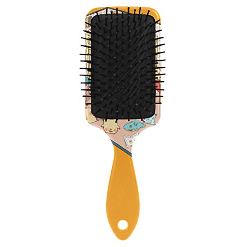 Escova de cabelo de almofada de ar vipsk, família de porcos plásticos coloridos, boa massagem adequada e escova