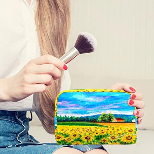 TBOUOBT Sacos cosméticos para mulheres, Bolsa de maquiagem Acessórios para bolsas de higiene pessoal Acessórios para a paisagem de pintura a óleo Arte da paisagem