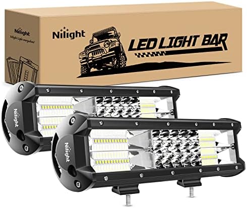 Nilight - 18002C -B 2pcs 12 polegadas 180W Triple fila Spot Spot Combo LED BAR LUZ BAR 18000LM LED LUZES DE DIVERSÃO