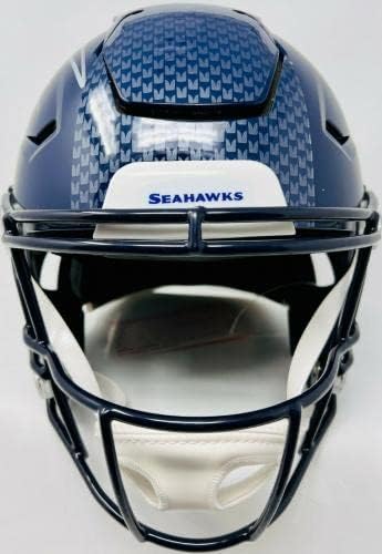 Russell Wilson assinou Riddell FS Authentic Speed ​​Flex Helmet Fanatics B314931 - Capacetes NFL autografados