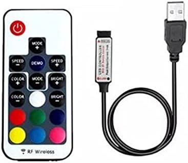 Vrabocry USB RGB Controller Dimmer DC5V LED com 3 teclas de 4 pinos conector feminino para 5V RGB LED Faixa USB 19