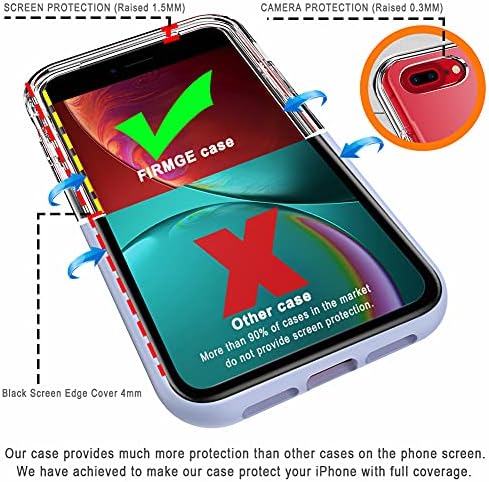 FirmGe para iPhone 8 Plus Case, iPhone 7 Plus/6s mais/6 mais/6 mais caixa de 5,5 polegadas, com [2 x Protetor de tela de vidro