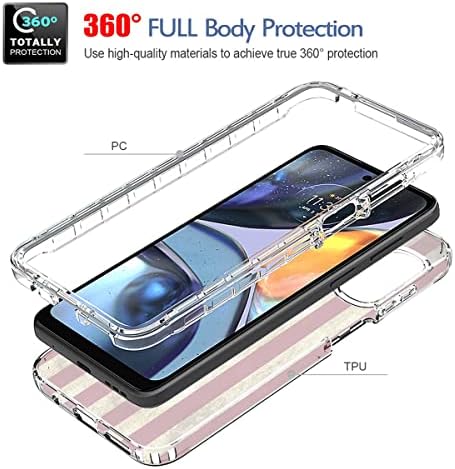 Tothedu Caixa de telefone para moto e32/moto e32s/moto g22 xt2231-2 com protetor de tela de vidro temperado, padrão de proteção