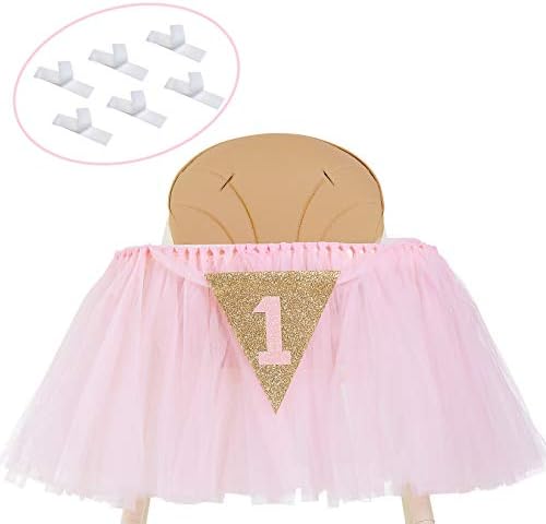 1º aniversário de menina decoração de alta cadeira tutu skirt banner nº 1 - bolo smash 1st birthday decorações para meninas