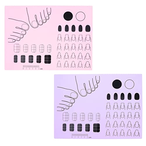 PRÁTICA DE PRÁTICA DE ARTE ARTE: 2PCs Silicone Unhel Stamping Placas de unha para colorir manicure Manicure Reticulador de unhas Guia de impressão de transferência de transferência