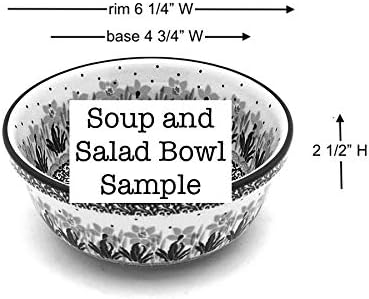 Tigela de cerâmica polonesa - sopa e salada - céu asteca