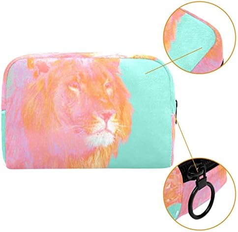 Sacos de cosméticos para mulheres, bolsas Bolsas Bolsa de maquiagem de maquiagem Bolsa de maquiagem Girls, padrão de leão Animal Big