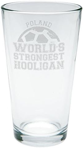 Old Glory World World World World mais forte Hooligan Polônia gravou Pint Glass Clear Glass Standard One Tamanho